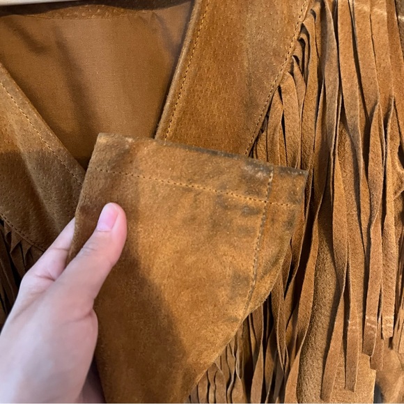 Forever 21 Fringe Jacket Pigskin Leather Lined - Picture 10 of 10